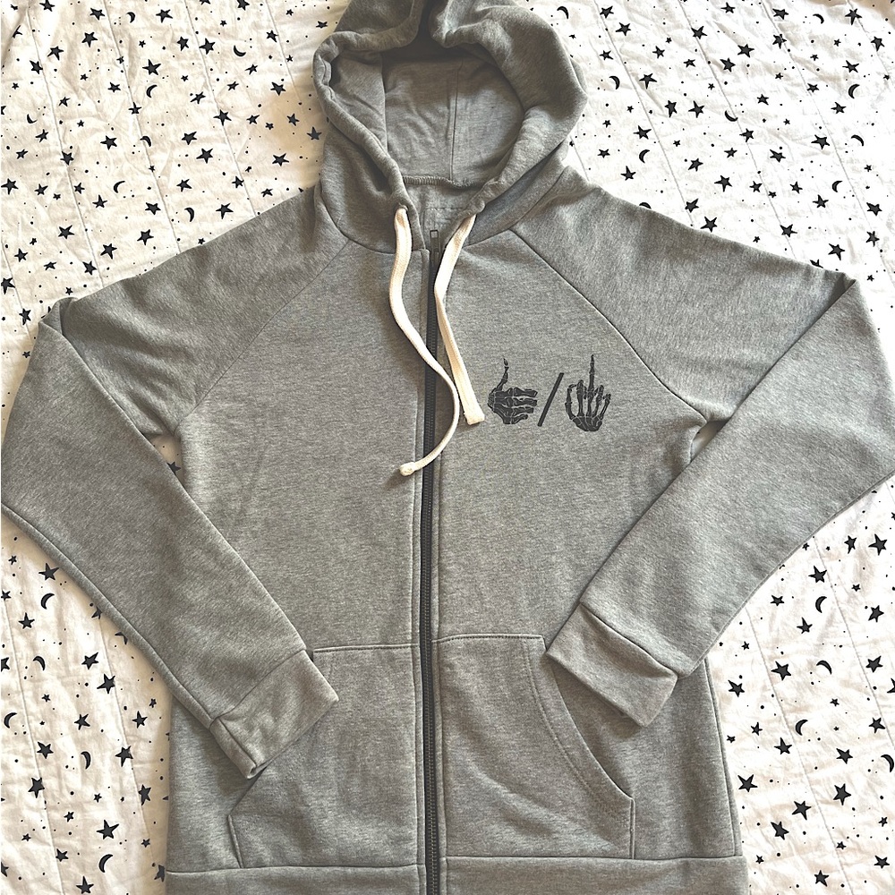 NWOT HVIII Brand All Or Nothing zip up gray hoodie- size XS